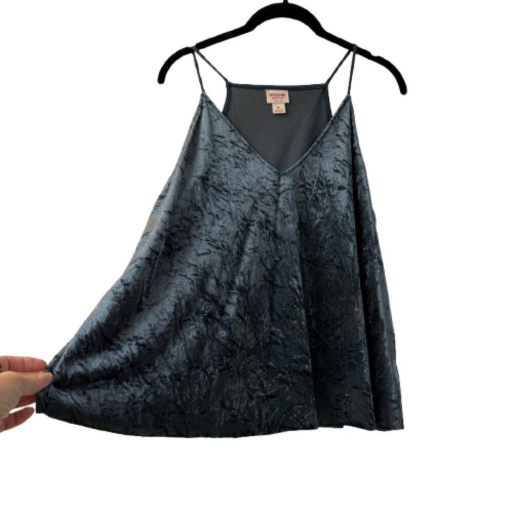 MOSSIMO Green Blue Crushed Velvet Halter Tank Top Size Medium